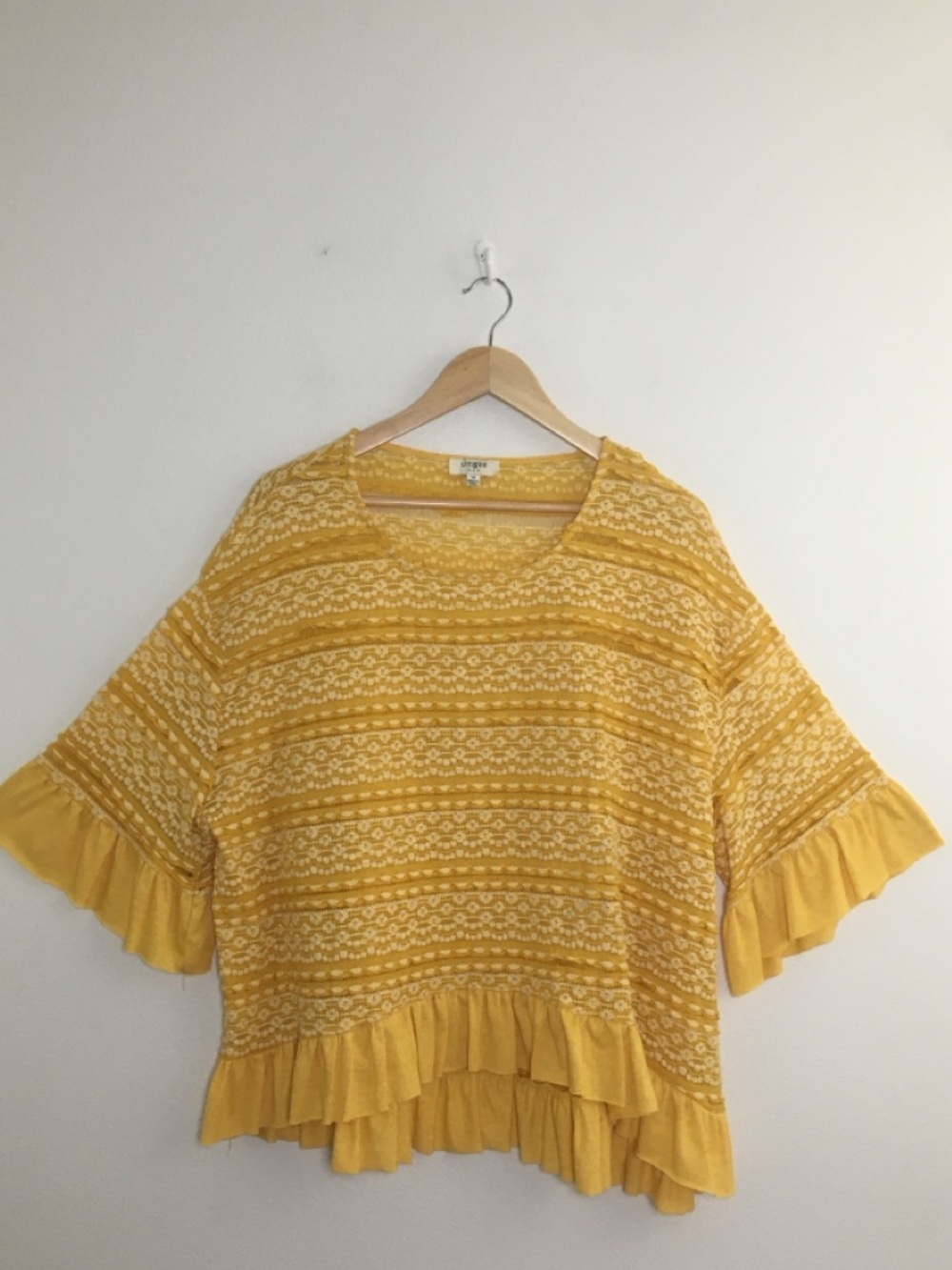 Umgee | Mustard Yellow Lace with Ruffle Trim - Picture 4 of 10